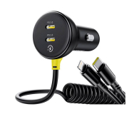 Baseus Car Charger (C+C)+(C&L) Cable 60W Black - 1348133 - zdjęcie 3